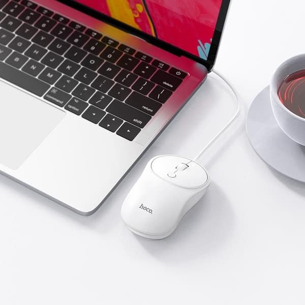 Hoco Trådbunden Mus USB-A 1.5 m GM13 - Vit