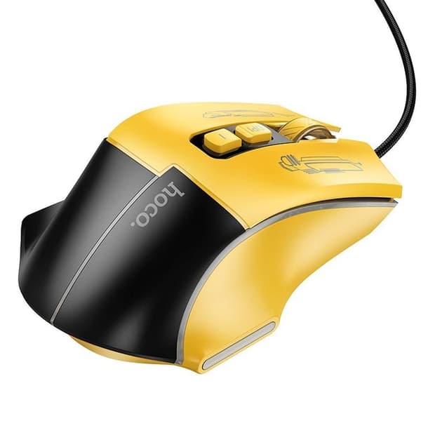 Hoco Wired Gaming Mus USB-A 3600DPI - Svart/Gul