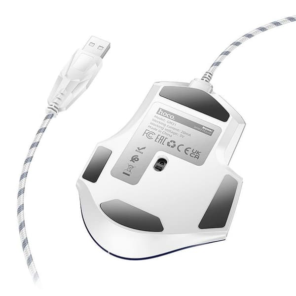 Hoco Wired Gaming Mus USB-A 3600DPI - Vit/Blå
