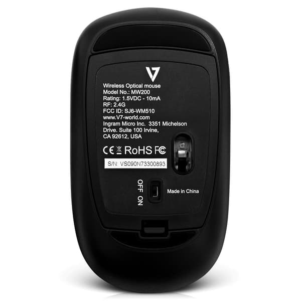 Mus V7 MW200-1N Sort 1600 dpi