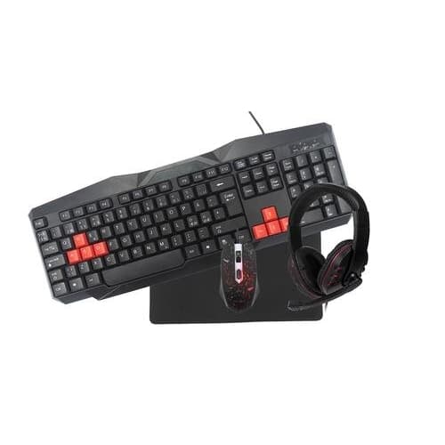 GamingKit 4-i-1 Tangentbord, Mus, Headset, Musmatta