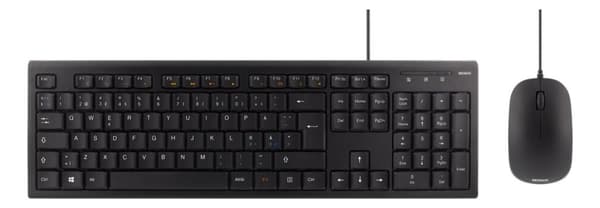 DELTACO Tastaturkit med mus, PAN Nordic layout, USB, svart
