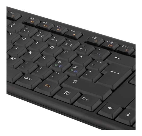 DELTACO Tastaturkit med mus, PAN Nordic layout, USB, svart