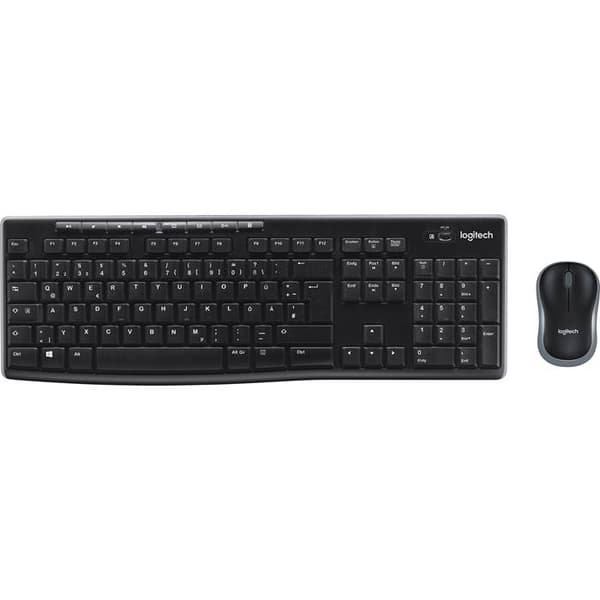Logitech MK270 wireless Combo KB and mouse Nordic black Sort