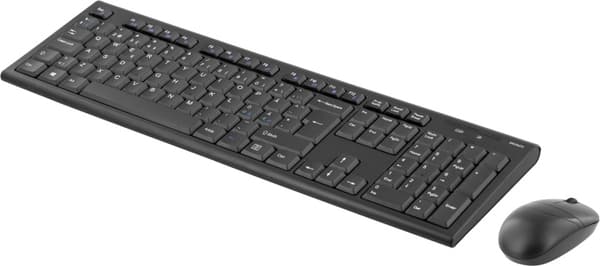 DELTACO trådløst tastatur og mus, USB nano modtagere, 10m, nordisk, Sort
