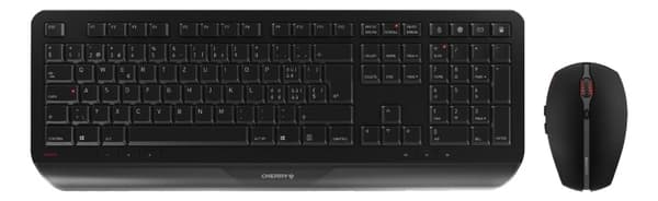 CHERRY Gentix Desktop Wireless keyboard and mouse combo kit, black Svart