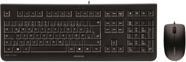 Cherry DC 2000, standardtastatur inkl. 3-knappers mus,sort Sort