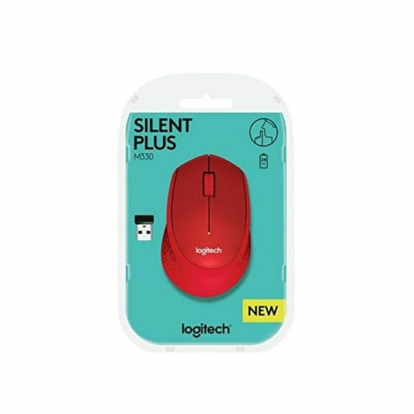 Trådlös Mus Logitech M330 Silent Plus Röd 1000 dpi
