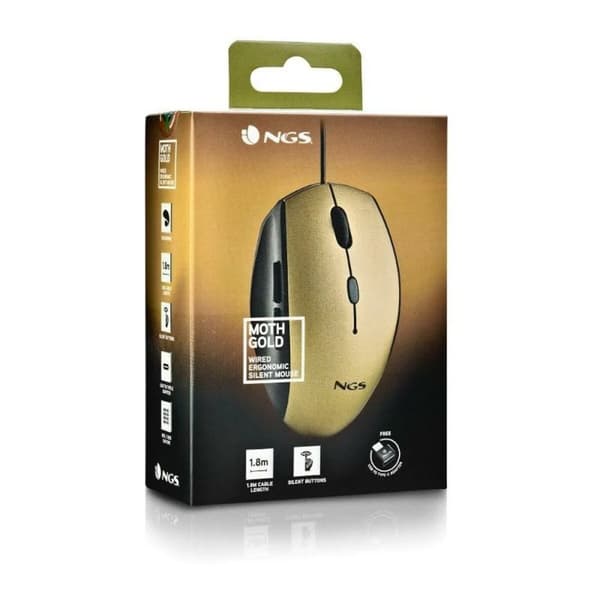 Mus NGS MOTHGOLD 1600 dpi Gyllen (1 enheter)