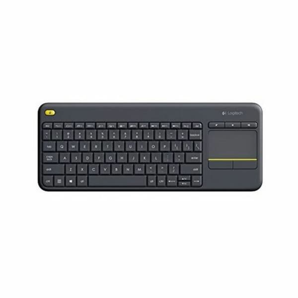 Tastatur med Berøringspute Logitech K400 Plus Svart Sort