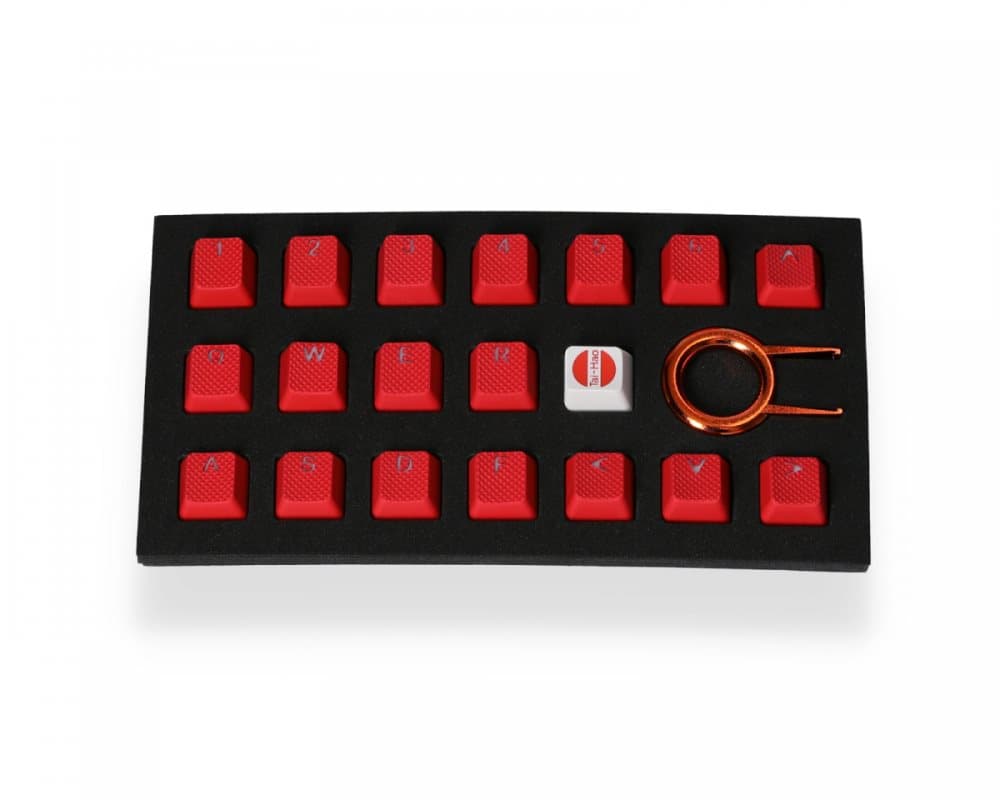 18-Key Rubber Double-shot Backlit Keycap Set - Punainen