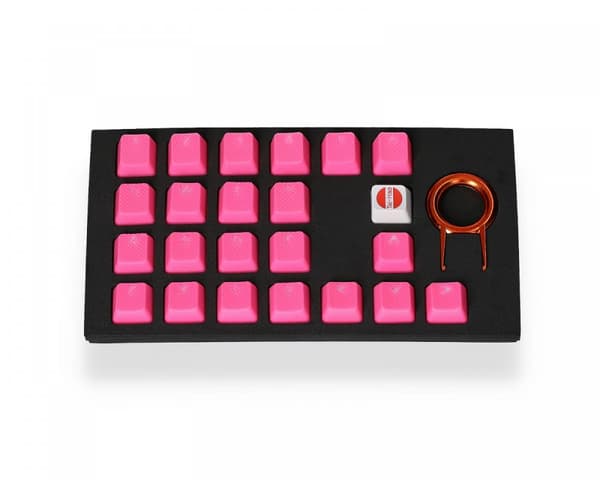 22-Key Gummi Double-shot Baggrundsbelyst Keycap-set - lyserød