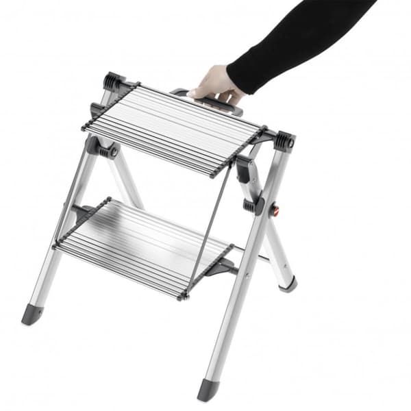 Hailo trappestige med 2 trin Mini Comfort 45 cm aluminium 4310-100