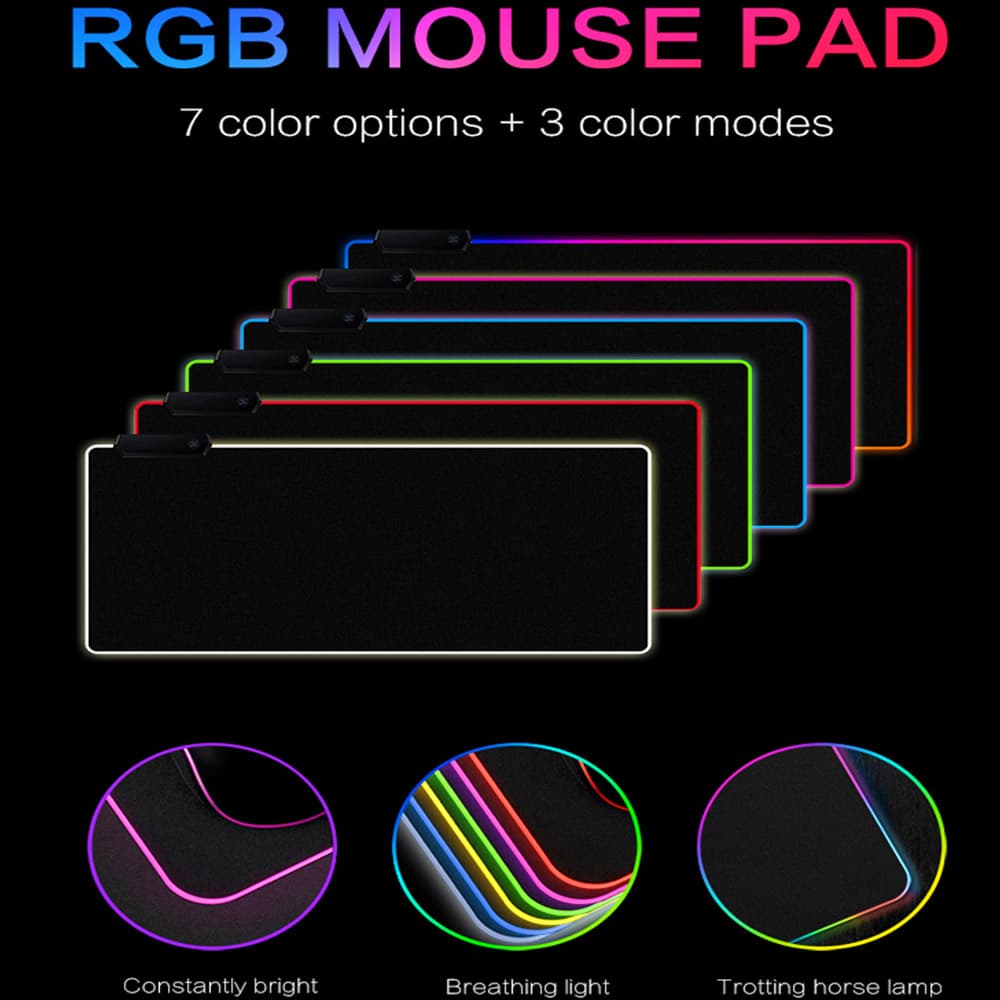 Musemåtte med RGB-belysning 30x78cm