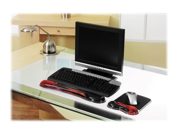 Kensington Duo Gel Keyboard Wrist Rest - Handledsstöd till tangentbord - svart, röd - TAA-kompatibel