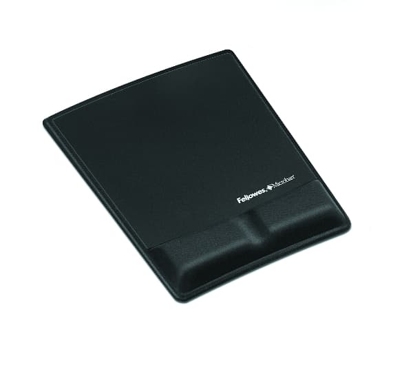 Fellowes 9181201, Musta, Yksivärinen, Memory foam, Muovi, Rannetuki
