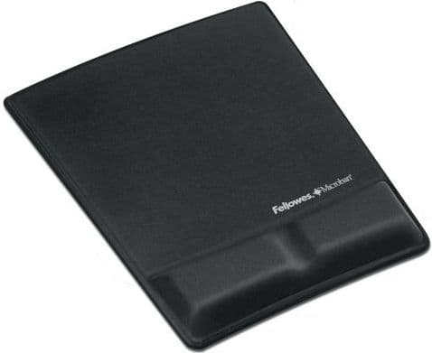 Fellowes 9181201, Musta, Yksivärinen, Memory foam, Muovi, Rannetuki