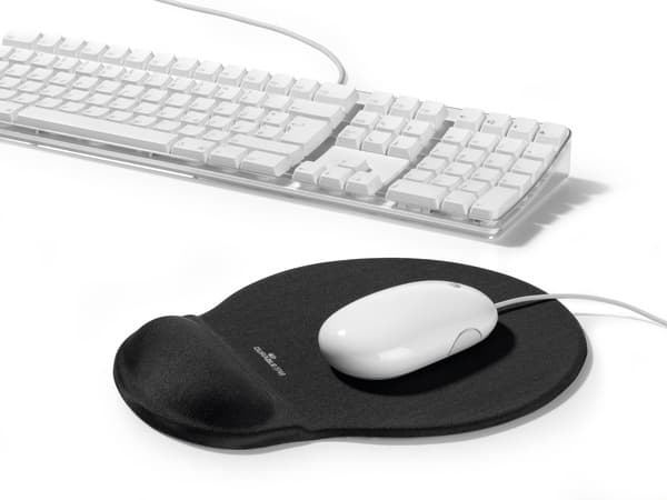 Musmatta Durable ERGOTOP® svart med handledsstöd i gel