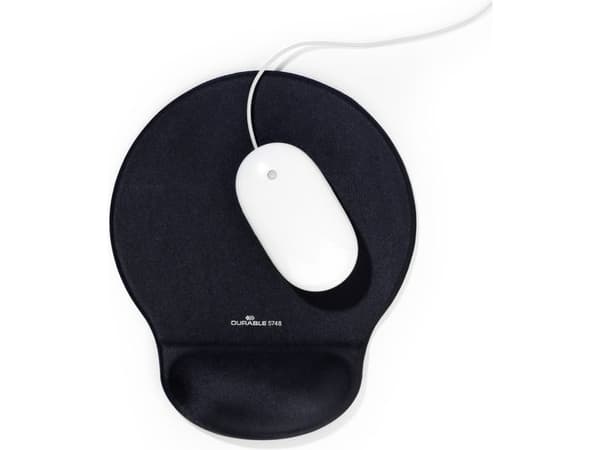 Musmatta Durable ERGOTOP® svart med handledsstöd i gel