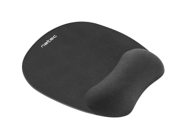 NATEC Chipmunk, Musta, Yksivärinen, Kangas, Memory foam, Kumi, Rannetuki, Liukumaton pohja