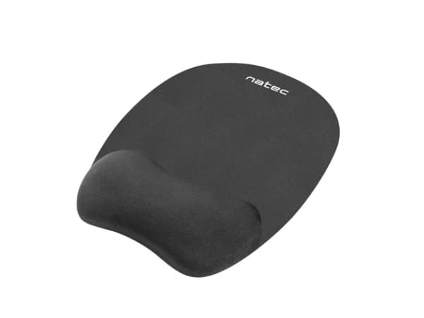NATEC Chipmunk, Musta, Yksivärinen, Kangas, Memory foam, Kumi, Rannetuki, Liukumaton pohja
