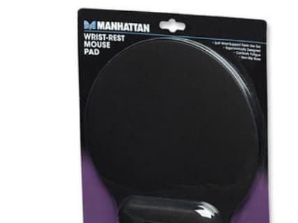 Manhattan 434362, Svart, Monokromatiskt, Gel, Gummi, Handledsstöd, Halksäkert underlag, Spelmusmatta