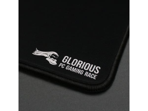 Glorious Gaming G-L, Svart, Monokromatiskt, Tyg, Gummi, Halksäkert underlag, Spelmusmatta