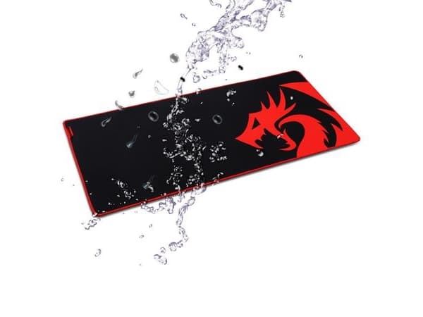 REDRAGON KUNLUN P006A, Svart, Röd, Bild, Fiber, Gummi, Siden, Halksäkert underlag, Spelmusmatta