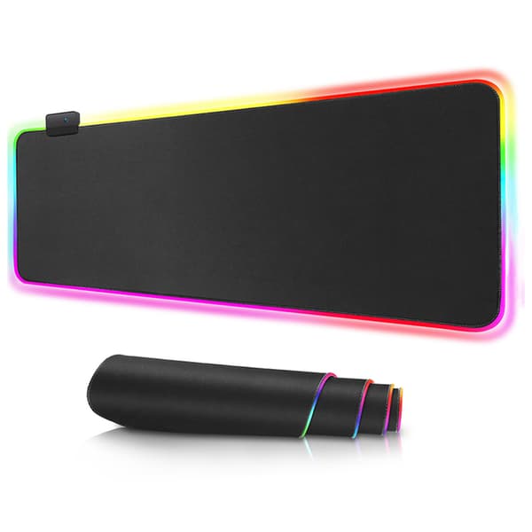 Gamingmusematte med RGB-belysning - 90x40 cm