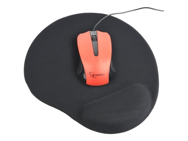 Gembird MP-GEL-BLACK - Musmatta med handledsstöd - svart