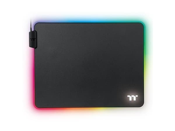 Thermaltake GMP-LVT-RGBHMS-01, Musta, Yksivärinen, USB-virta, Punainen/Vihreä/Sininen, Liukumaton pohja, Pelihiirimatto