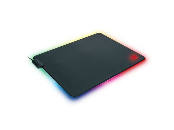 Thermaltake GMP-LVT-RGBHMS-01, Musta, Yksivärinen, USB-virta, Punainen/Vihreä/Sininen, Liukumaton pohja, Pelihiirimatto