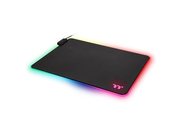 Thermaltake GMP-LVT-RGBHMS-01, Musta, Yksivärinen, USB-virta, Punainen/Vihreä/Sininen, Liukumaton pohja, Pelihiirimatto