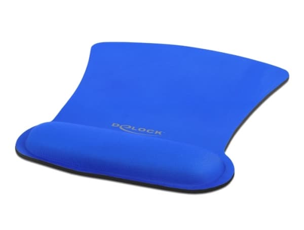 Delock Ergonomic - Mustablett med handledskudde - blå