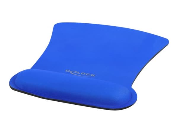 Delock Ergonomic - Mustablett med handledskudde - blå
