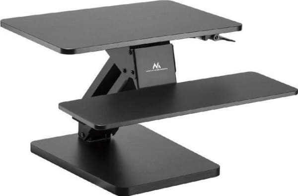 Maclean MC-882 desk stand for keyboard and monitor or laptop for seated standing work - gas spring