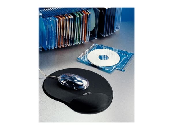 DATALINE All-in-one Gel Mouse Pad - Mustablett med handledskudde - svart