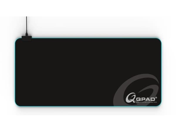 QPAD FLX900, Sort, Monokromatisk, Stoff, USB-strøm, Rød/grønn/blå, Musematte til gaming
