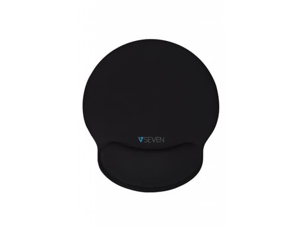 V7 MP03BLK, Svart, Monokromatiskt, Memory-skum, Gummi, Handledsstöd, Halksäkert underlag