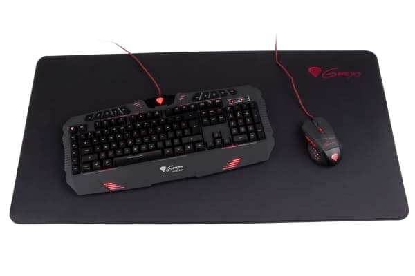 GENESIS Carbon 500 MAXI, Svart, Monokromatiskt, Tyg, Gummi, Halksäkert underlag, Spelmusmatta