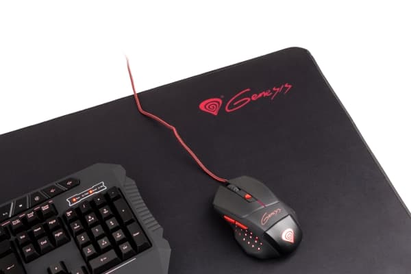 GENESIS Carbon 500 MAXI, Svart, Monokromatiskt, Tyg, Gummi, Halksäkert underlag, Spelmusmatta