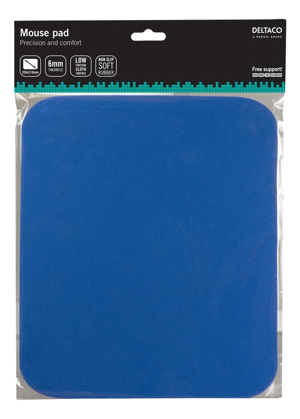 Mouse pad, fabric-covered rubber, 6mm blue