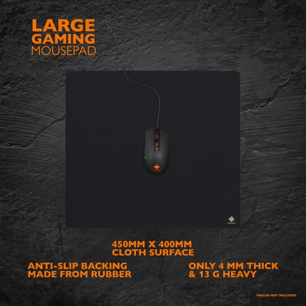DMP220 L Mousepad in neoprene 450x400x4mm, Black