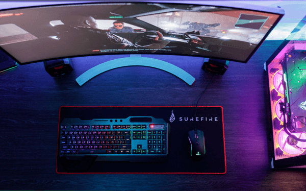Surefire Gaming Silent Flight 680 - Gaming Musemåtte - 68 x 28 cm. - Sort/Rød