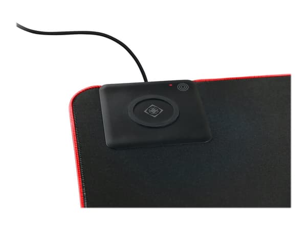 DELTACO Gaming GAM-092 - Belyst tastatur og musematte - med RBG-belysning, trådløs lading (10 W maks.) - svart