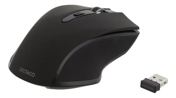 Wireless optical mouse 5 buttons + scroll 1600 DPI USB black