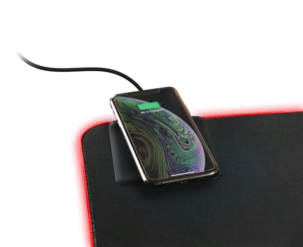 Extra wide RGB mouse pad with wireless charging, neoprene 10