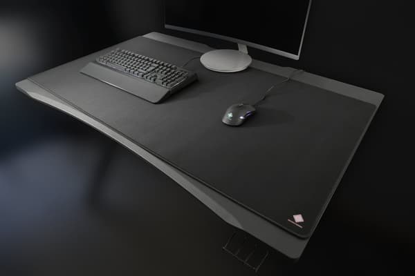 DMP440 XXL DESKMAT, 1200x600x4mm, stitched edges, black