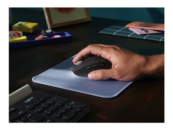 Logitech Mouse Pad Studio Series, Sininen, Harmaa, Yksivärinen, Nailon, Polyesteri, Kumi, Liukumaton pohja