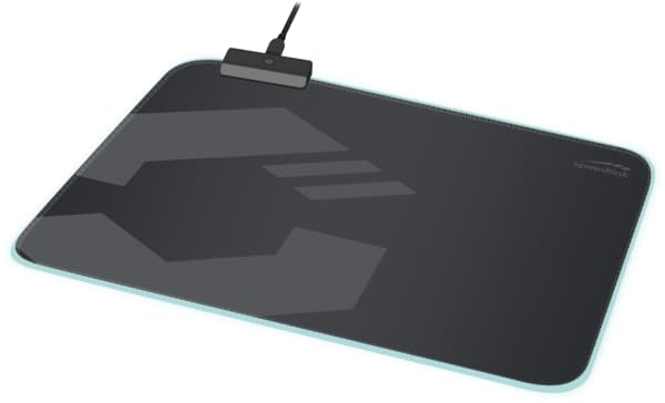 SPEEDLINK LEVAS LED, Svart, Mönstrad, USB-ström, Halksäkert underlag, Spelmusmatta